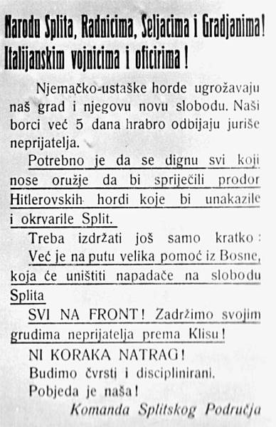 Proglas Komande Splitskog područja