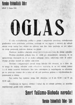 Poziv trgovcima i obrtnicima da otvore radnje i težacima da donose svoje proizvode na Pazar