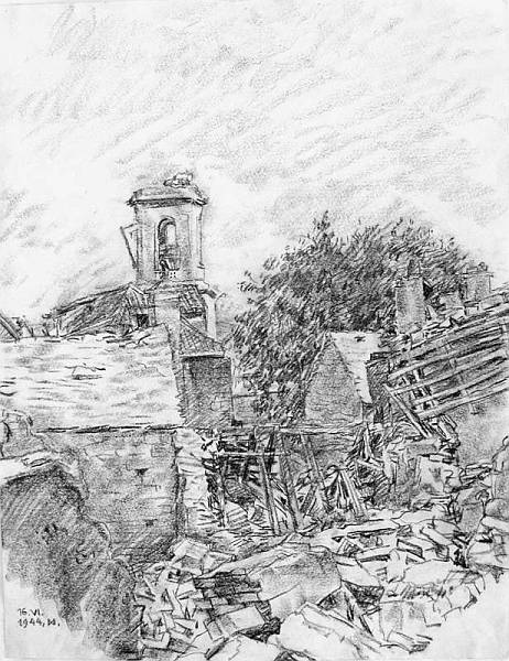 Pogled na urušenog sv. Antu kod hotela Ambasador, 16. lipanj 1944.