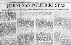 Govor splitskog nadbiskupa na trogodišnjicu NDH u katedrali sv. Duje donijele su ustaške novine »Spremnost«