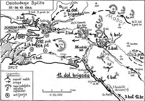 Napad jedinica 26. i 20. divizije na njemačko-ustašku splitsku i sinjsku grupaciju počeo je 25. listopada