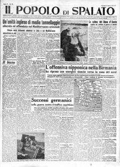 Naslovnica splitskog dnevnika Il popolo di Spalato